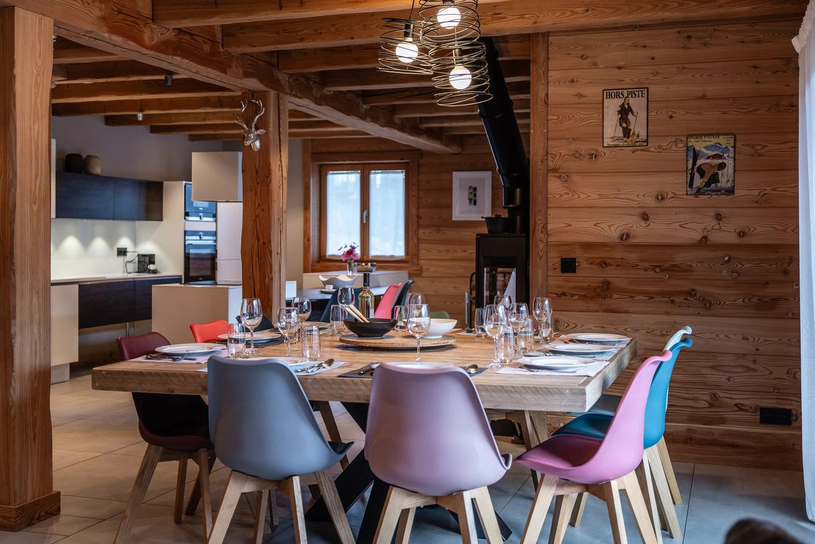 Chalet Le Flocon — grande table dressée